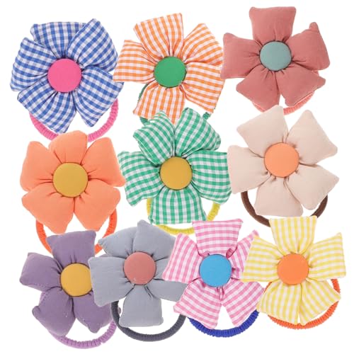 Ipetboom 10 Stück Teiliges Elastische Haargummis mit Bunten Blumenmotiven Weiche Haarbänder für Damen und Mädchen Vielseitige Haarschmuck ringe für Pferdeschwanz Dutt Hochzeit Festival und von Ipetboom