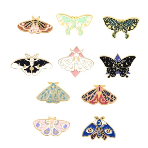 Ipetboom 10 Stück Teiliges Insekt Broschen aus Legierung Kreative Schmetterlings und Motten Anstecker Vielseitiger Schmuck für Kleidung und Taschen Einfach zu Befestigen für von Ipetboom