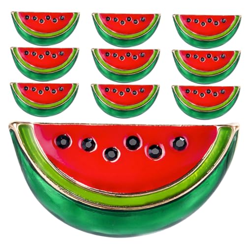 Ipetboom 10 Stück Teiliges Kreative Wassermelonen Broschen aus Robustem Modische Cartoon Anstecknadeln Leichte Vintage Broschen für Cardigans und Chinesische Revers Tragbarer Schmuck für von Ipetboom