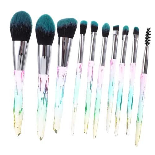 Ipetboom 10 Stück Teiliges Schminkpinsel Set mit Langlebigen Dichten Borsten Transparenter Diamantgriff Geeignet für Gesichtspuder und Lidschatten Praktisch und Leicht zu Reinigen für Make von Ipetboom