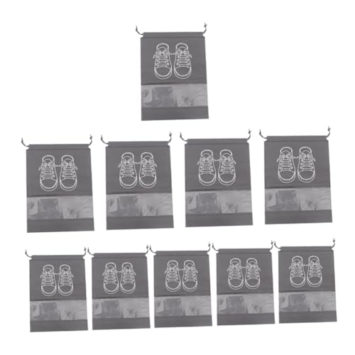 Ipetboom 10 Stück Teiliges Schuhbeutel mit Kordelzug Dickes Strapazierfähiges Material Transparentes Sichtfenster Großer und Kleiner Organizer Staubschutz für Herren und Damenschuhe für von Ipetboom