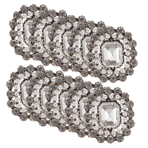 Ipetboom 10 Stück Teiliges Strassverzierungen mit Perlen Flachrückige Rhinestones für Diy Bastelprojekte Elegantes Zubehör Robustem Legierungsmaterial für Kreative und Einzigartige von Ipetboom