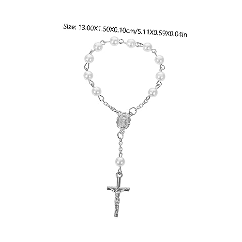 Ipetboom 10 Stück Teiliges Vergoldete Perlenarmbänder mit Kreuzanhänger Filigrane Kettenarmbänder für Damen Dekorative Schmuckstücke Langlebig und Vielseitig Kombinierbar von Ipetboom