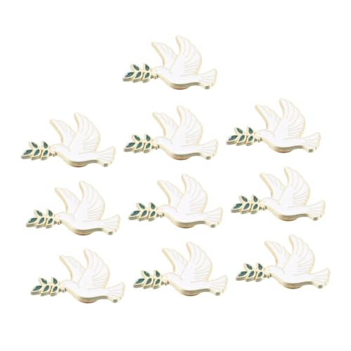 Ipetboom 10 Stück Vogel Broschen Metall Friedens Taube mit Olivenzweig Modische Anstecknadeln für Damen Symbolische Schmuck Brosche für Kleidung Jacken Schals und Geschenke von Ipetboom