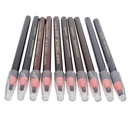 Ipetboom 10 Stück Wasserfester Augenbrauenstift Teiliges Langlebig Weich Abziehbar Natürliche Brauenzeichnung Leichtes Kompaktes Design für Mädchen und Frauen Präzise Konturierung Einfach von Ipetboom