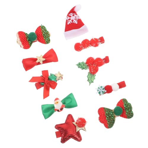 Ipetboom 10stücke Weihnachts-haarspangen Für Mädchen Süße Duckbill Clips Haarstylingsdeko Für Mädchen Festliche Haarnadeln Für Weihnachten von Ipetboom