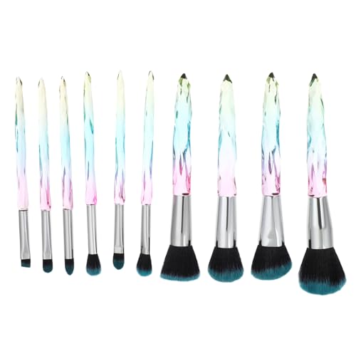 Ipetboom Eyeliner-Pinsel 10-Teiliges Set Make-up-Pinsel mit Kunststoffgriff Mischen von Lidschattenpinseln bilden Make-up Pinsel Anzüge Anzug Make-up-Tool Puderpinsel Mädchen Reisekit von Ipetboom