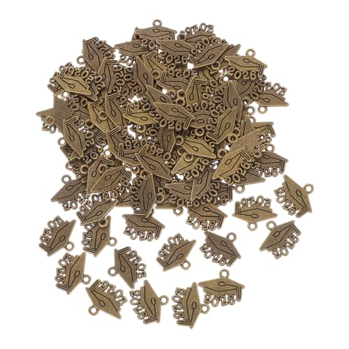 Ipetboom 100 Stück Graduation Cap Charms Mini Anhänger aus Robustem Zinklegierung für DIY Schmuck Basteln Armbänder Halsketten Ohrringe Schlüsselanhänger und Dekorationen von Ipetboom