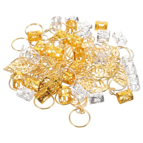 Ipetboom 100 Stück Haarmanschetten Haarstäbchen Für Brötchen Haarspangen Für Damen Haarnadel Haarwalzen Motorhaube Perlen Für Haare Haarschmuck Haarschläuche Dreadlock-ringe von Ipetboom