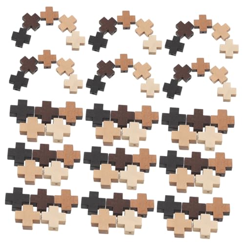 Ipetboom 100 Stück Holz Kreuz Anhänger Vintage Stil Leichte Holzperlen Charms für Schmuckherstellung DIY Armbänder Halsketten Basteln Handgefertigte Religiöse Anhänger von Ipetboom
