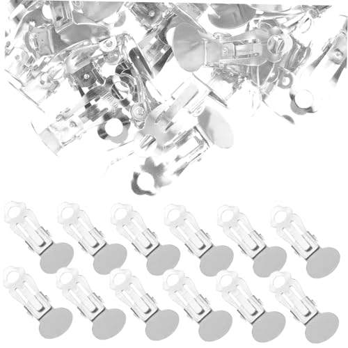 Ipetboom 100 Stück Ohrclips Silber Non Piercing Ohrschmuck Damen Mädchen Leicht Verstellbar Komfortabel Hautfreundlich DIY Zubehör für Kreative Ohrdekoration von Ipetboom