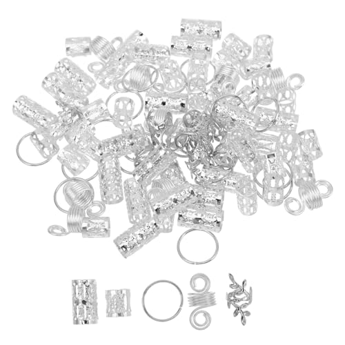 Ipetboom 100stücke Silbere Haarringe Set Dreadlock Accessoires Für Zöpfe Haarschmuck Für Mädchen Und Mädchen Für Partys Hochzeiten Und Cosplay von Ipetboom