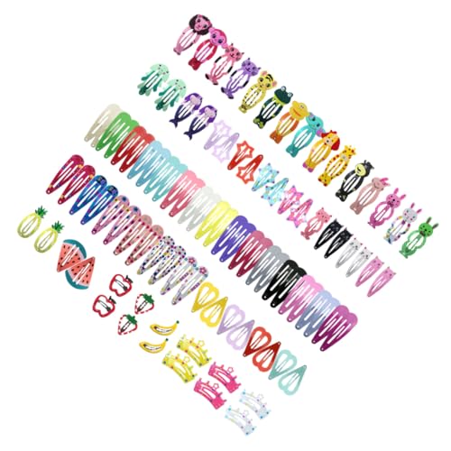 Ipetboom 100 Stück Teiliges Haarschmuck mit Cartoon Haarspangen Bunte Herz und Tiermotive Sicherer Vielseitige Haarklammern für Junge Mädchen und Mädchen für Alltag Festtage Fotoshootings von Ipetboom