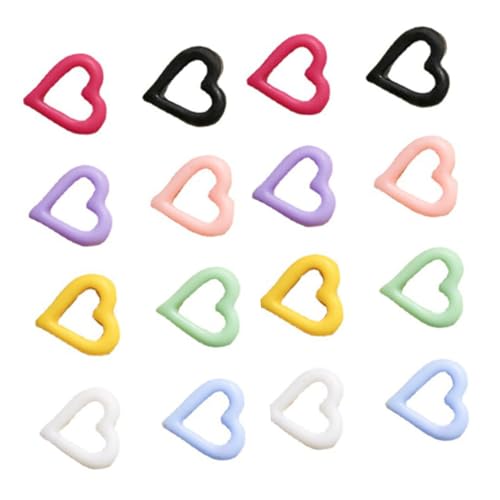 Ipetboom 100 Stück Teiliges Nail Art Herz Charms Flache Rückseite Bunte Mini Cabochons Nagelverzierung für Valentinstag DIY Nageldesign und Handyhüllen Farbenfrohe Aufkleber für Kreative von Ipetboom