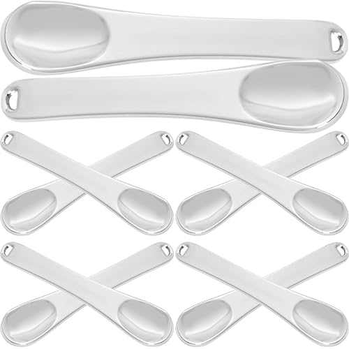 Ipetboom 10st Kosmetiklöffel Aus Metall Schälen Gel-auge Gesicht Flecken Hautpflege-tools Handcreme Masken Migräne-maske Patch Pickel Palette Diffusor Wimpernreiniger Silver Legierung von Ipetboom