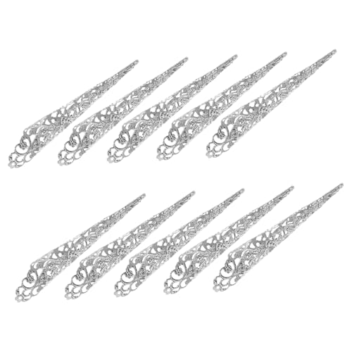 Ipetboom 10st Party Kleid Halloween-cosplay-stütze Cosplay-fingerklauen Party-finger- -nagel Krallennägel Fingerklauenring Nagelring Nagelkralle An Der Fingerspitze Silver Ipetboom 10st Party Kleid Halloween-cosplay-stütze Cosplay-fingerklauen Party-finger- -nagel Krallennägel Fingerklauenring Nagelring Nagelkralle An Der Fingerspitze Silver von Ipetboom