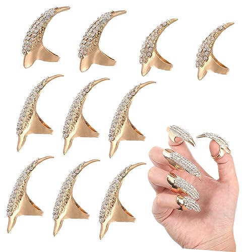 Ipetboom 10stücke Krallenring Punk Fingerring Krallenpfoten Fingerringe Gothic Fingerringe Gothic Fingerkrallen Mit -strasssteinen Cosplay-dekoration Ipetboom 10stücke Krallenring Punk Fingerring Krallenpfoten Fingerringe Gothic Fingerringe Gothic Fingerkrallen Mit -strasssteinen Cosplay-dekoration von Ipetboom