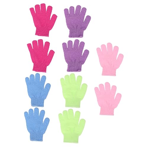 Ipetboom 10stücke Kreative Duschhandschuhe Exfolierende Fünf-finger-bad-handschuhe Für Männer Und Frauen Sanfte Peeling-handschuhe Verschiedenen Farben Zur Hautpflege Und Entspannung von Ipetboom