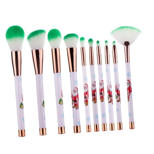 Ipetboom 10stücke Teiliges Weihnachts-make-up-pinselset Aus Synthetischen Fasern Für Foundation Augenbrauen Und Lidschatten Für Festliche Anlässe Und Tägliche Anwendung von Ipetboom