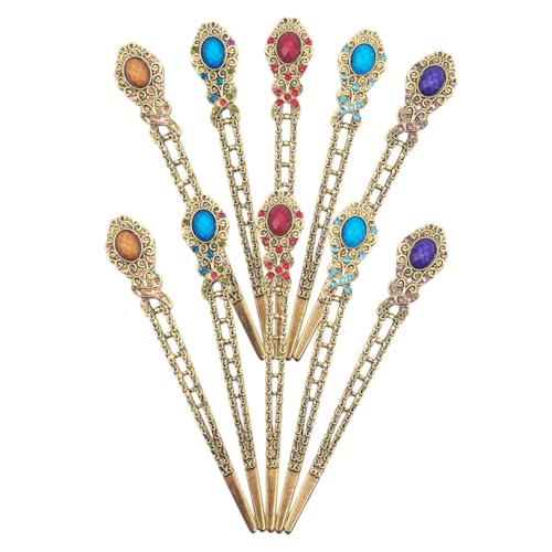 Ipetboom 10stücke Chinesische Haarstäbe Mit Strasssteinen Vintage Haarstäbchen Für Frauen Haarschmuck Für Hochzeit Und Fotografie Retro Haarstyling-accessoires von Ipetboom