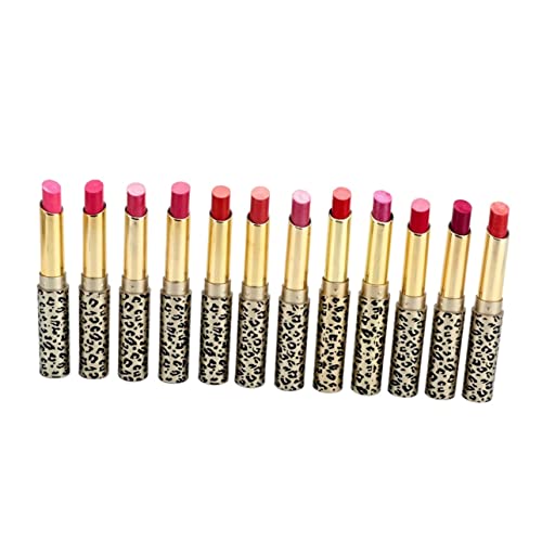 Ipetboom Charmanter Lipgloss 12 Schimmernder Lippenstift Lippencreme Für Frauen Leopardenmuster Fräulein Lipgloss Feuchtigkeits-Lipgloss von Ipetboom