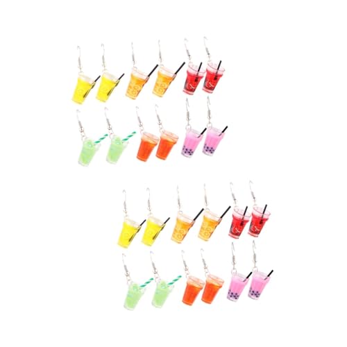 Ipetboom 12 Paare Transparente Fruchtbecher Ohrringe Niedliche Dangler Ohrhänger Leichte Kreative Simulation Getränkeflaschen Schmuck für Persönlichkeiten von Ipetboom