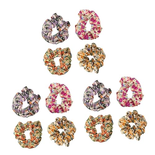 Ipetboom Haarschmuck 12 Stk Dickdarm Mit Zerbrochenen Blumen Haar Tuch Elastisch Scrunchy Transfers Zum Basteln Aufreiben Schlüsselanhängerkamm Tiara Mode Polyester Pferdeschwanz Damen von Ipetboom