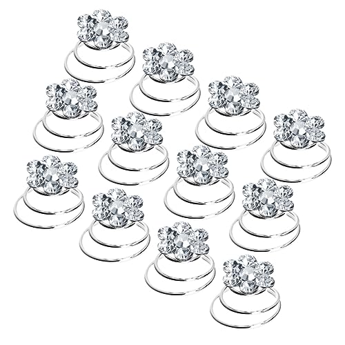 Ipetboom Haarnadeln 12 Stück Kristall Twists Coils Haarspangen Strass Spirale Haarnadel Hochzeit Kopfbedeckung Für Braut Haar Edelstein Stamper Haarklammern Für Frauen Schwarze Haarspirale von Ipetboom