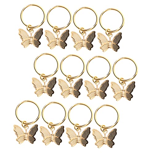 Ipetboom 12 Stück Schmetterling Anhänger Haar Accessoire Zopf Haar Accessoires Haar Zopf Schmuck Haar Charms Flecht Accessoires Haar Ringe Haar Perlen Für Frauen Zöpfe Haar von Ipetboom