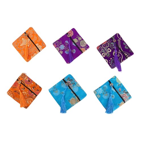 Ipetboom 12 Stück Teiliges Chinesische Stil Geldbörsen für Damen Mehrfarbige Kleine Münztaschen mit Reißverschluss Große Kapazität Modische Kreditkarten Schmuckbeutel Geschenkidee für von Ipetboom