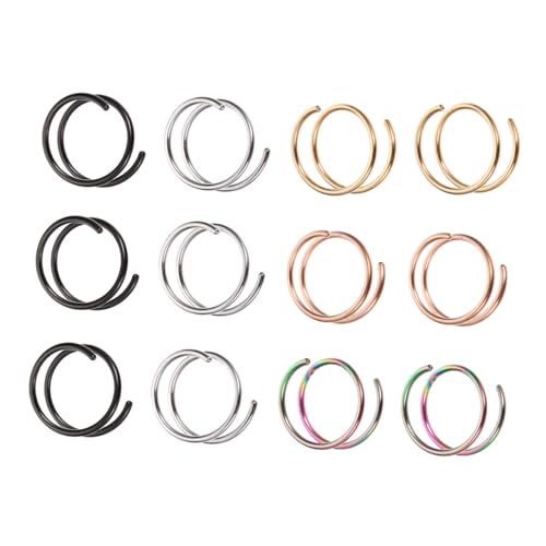 Ipetboom 12 Stück Teiliges Edelstahl Spiralförmige Nasenpiercing Ringe Nasenhoop Schmuck Hautfreundlich Rostfrei Leicht Für Damen und Herren Ipetboom 12 Stück Teiliges Edelstahl Spiralförmige Nasenpiercing Ringe Nasenhoop Schmuck Hautfreundlich Rostfrei Leicht Für Damen und Herren von Ipetboom