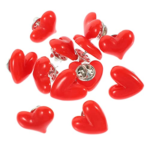 Ipetboom 12 Stück Teiliges Herz Broschen Sicherem Resin Dekorative Anstecknadeln für Damen Herz Anstecker für Kleidung Schals Taschen für Valentinstag und Festtagsoutfits von Ipetboom