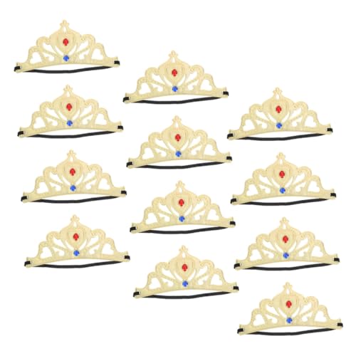 Ipetboom 12 Stück Teiliges Kindergeburtstags aus Leichtem Komfortablem Stoff Gold Rot Blaue Prinzessin Haarreifen für Mädchen als Geburtstagsdeko und Fotoshooting Accessoire von Ipetboom