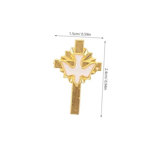 Ipetboom 12stücke Hängendes Ornament Taube Kreuz Broschen Aus Vintage-legierung Tauben-anstecker Für Rucksack Kleidung Taschen Hüte Religiöse Brustnadeln von Ipetboom