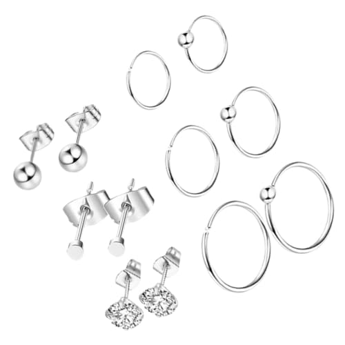 Ipetboom 12 Stück Teiliges Piercing Schmuck Ohrstecker und Nasenringe aus Kreative Silberne Ohrringe und Nasenpiercings Modisch und für Damen und Mädchen Vielseitig für Alltag und Party von Ipetboom