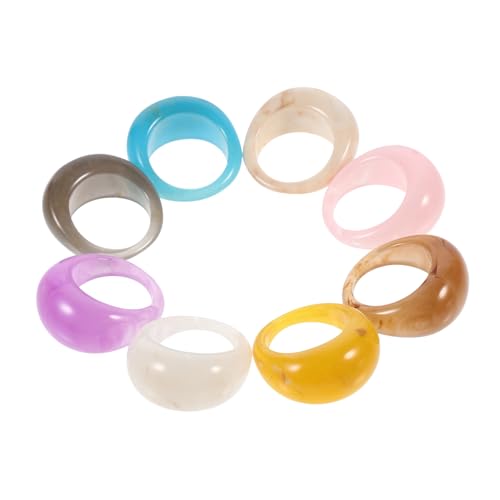 Ipetboom 12 Stück Teiliges Resin Ring für Damen Retro Chunky Ringe mit Design Geometrische Schmuckstücke Einstellbare für Party und Alltag von Ipetboom