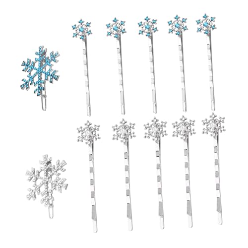 Ipetboom 12 Stück Teiliges Schneeflocken-haarspangen Damen und Eleganter Haarschmuck mit Funkelnden Strasssteinen Festlich für Weihnachten Cosplay und Party Modische Haarnadeln von Ipetboom