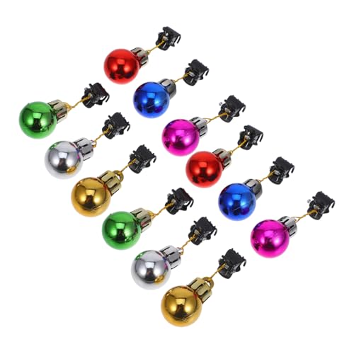 Ipetboom 12 Stück Weihnachts Bart Clips Bunte Weihnachtskugeln für Bartdekoration Glänzende Gesichts Haarschmuck für Männer für Weihnachten und Cosplay Zufällige Farbe von Ipetboom