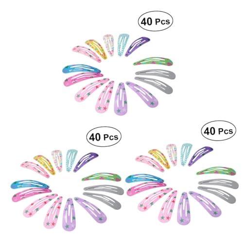 Ipetboom Schnappspangen 120 Stk Haar Klammern Haarnadel Haarspangen für Mädchen Wassertropfen Knopf -Clip Kind Schnappclips von Ipetboom