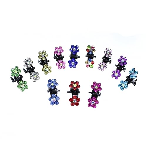 Ipetboom 120stücke Mini-haarspangen Für Mädchen Blumen-haarspange Mit Kristallen -clip Bunte Haarkrallen Farben von Ipetboom