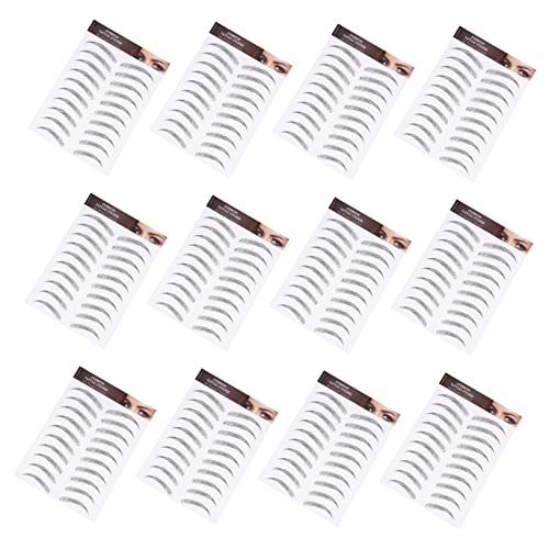 Ipetboom 12Blätter Wasserdichte Augenbrauen Tattoos Aufkleber Temporäre Augenbrauen Transfers für Realistisches Augenbrauendesign für Spärliche Augenbrauen Einfach von Ipetboom