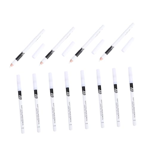 Ipetboom Make-up-Eyeliner 12st Eyeliner-stift Weißer Lidschatten Liegender Augenaufhellerstift Weißer Kajalstift Für Die Wasserlinie Weißer Liner Flüssiger Eyeliner Holzstange Wasserdicht von Ipetboom