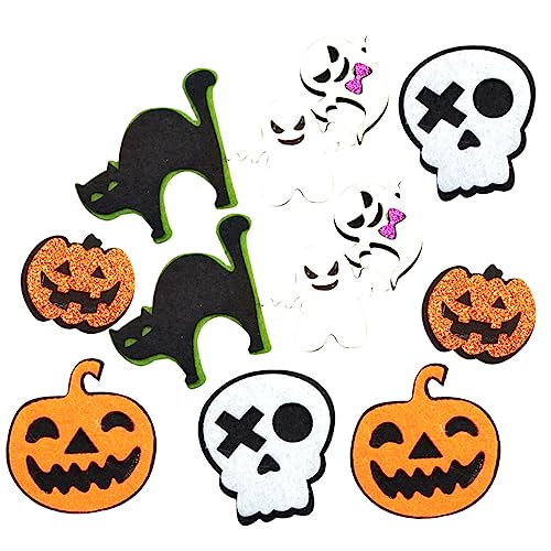 Ipetboom 12St Halloween-Kostümzubehör halloween basteln halloween dekoration halloween decor Halloween Handarbeitsmaterial basteln halloween Geister-Patch LED filz Handbuch gefühlt Tuch von Ipetboom