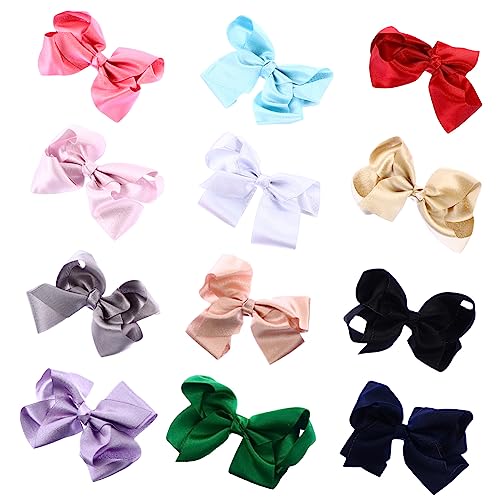 Ipetboom 12stücke Teiliges Farbige Schleifen-haarspangen Für Mädchen Elegante Haarschmuckclips Gemischten Farben Haaraccessoires Für Jeden Anlass von Ipetboom
