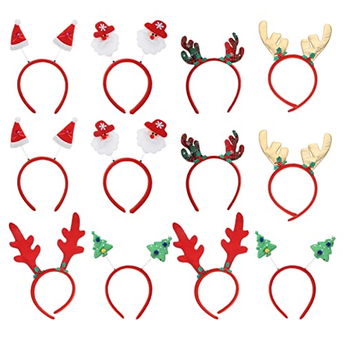Ipetboom 12St Weihnachtsstirnband Clip Haarband Weihnachtsdekorationen Kopfbedeckungen Party Teenager christmas haarreif christmas headband gut verarbeitetes Stirnband Kopfschmuck Plastik von Ipetboom