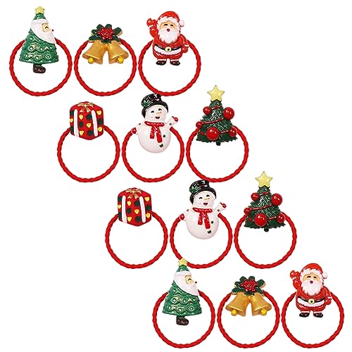 Ipetboom 12stücke Weihnachts-haarbänder Für Mädchen Süße Weihnachts-haargummis Mit Weihnachtsmann Und -design Haaraccessoires Für Festtage Und Mottopartys von Ipetboom