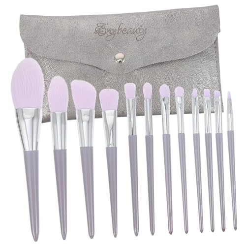 Ipetboom Kosmetikpinsel 12st Make-up Pinsel Lidschatten Borsten Violett Flauschige Reisen Plastik Foundation-Pinsel von Ipetboom