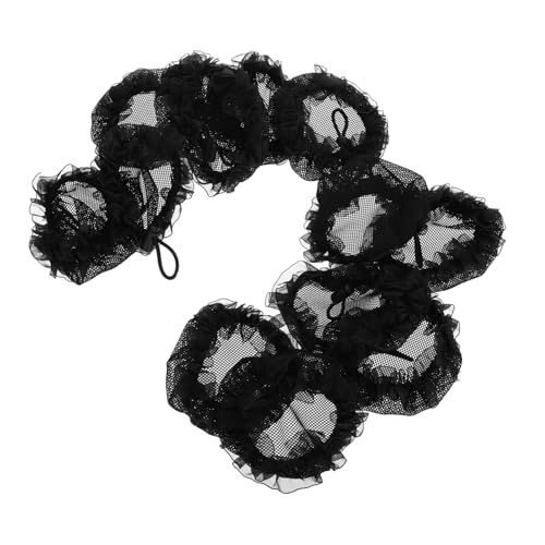 Ipetboom 12stücke Elastische Haarnetze Mit Spitzenrand Für Damen Wiederverwendbare Haarnetze Für Dutt-frisuren Für Bankangestellte Und Flugbegleiter Schwarz von Ipetboom