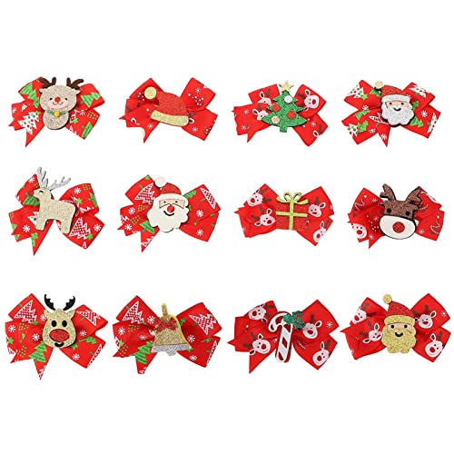Ipetboom 12stücke Weihnachts-haarspangen Mit Bunten Schleifen Für Mädchen Festliche Haaraccessoires Für Familienfeiern Und Weihnachtsveranstaltungen von Ipetboom