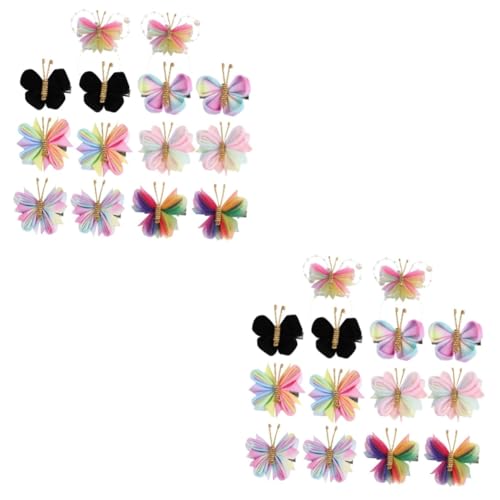 Ipetboom 14 Paare Mesh-schmetterling-haar-accessoires Dekorative Haarspangen Haarnadel Aus Metall Mehrfarbige Haarspangen Haarschmuck Für Kinder Seitenclip Fräulein Geflochten Flanell von Ipetboom